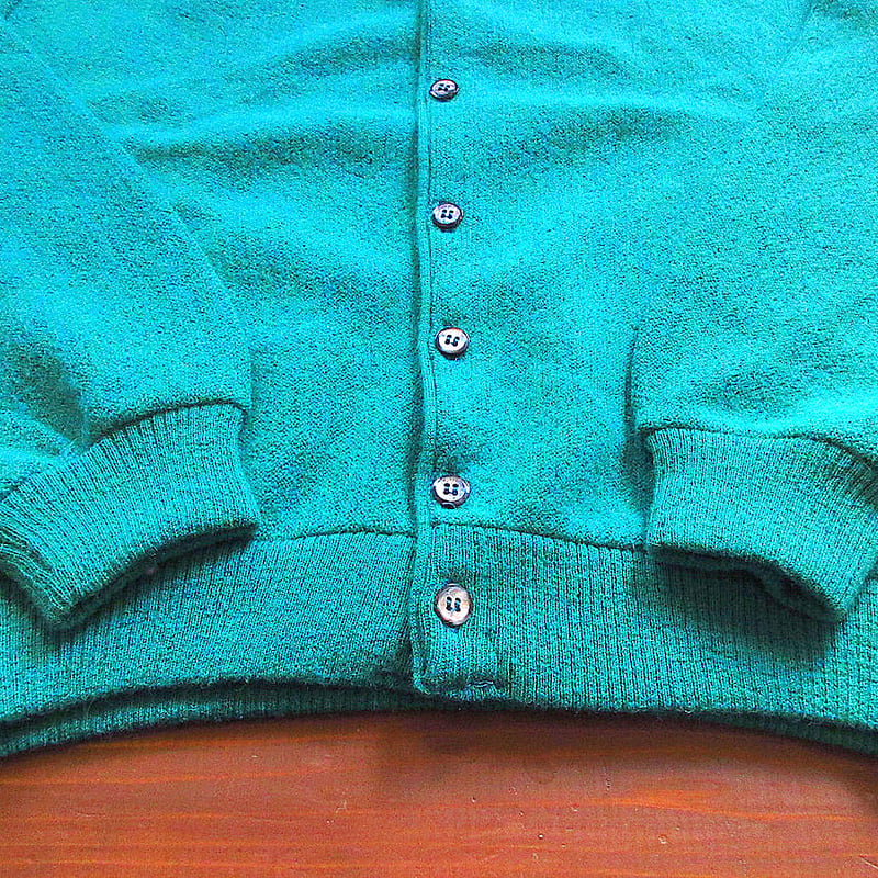 ★used★ヴィンテージ★カーディガン★エメラルドグリーン ビンテージ70's○arnold palmerカーディガンエメラルドグリーンsize M
