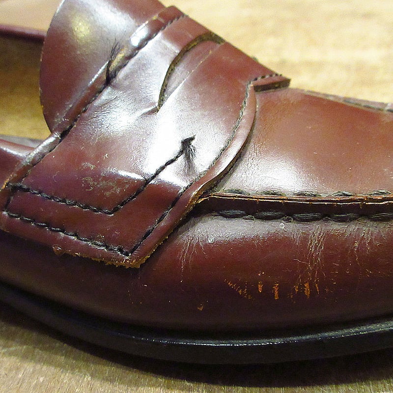 ビンテージ70's80's○レディースペニーローファー赤茶size 7 1/2 ビンテージ70's80's○レディースペニーローファー赤茶size 7 1/2