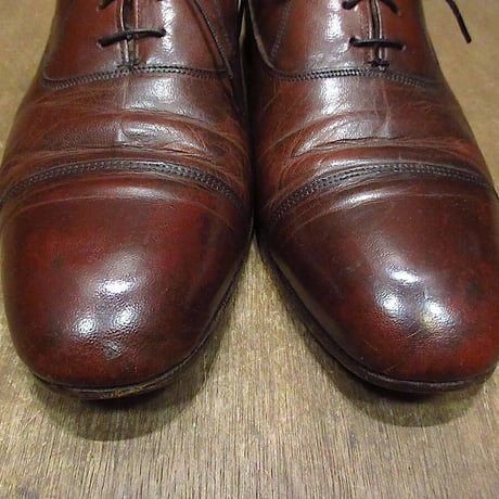 ビンテージ80's●FLORSHEIMストレートチップシューズ茶size 10 1/2 3E●230119m1-m-dshs-285cmドレスシューズ革靴フローシャイム