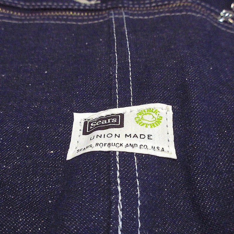 ビンテージ60's○DEADSTOCK Searsバットダイデニムオーバーオール表記