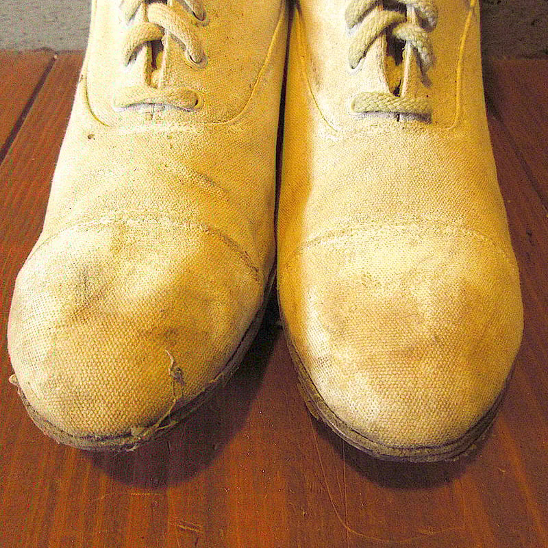 ビンテージ-20's○レディースアンティークレースアップブーツ白