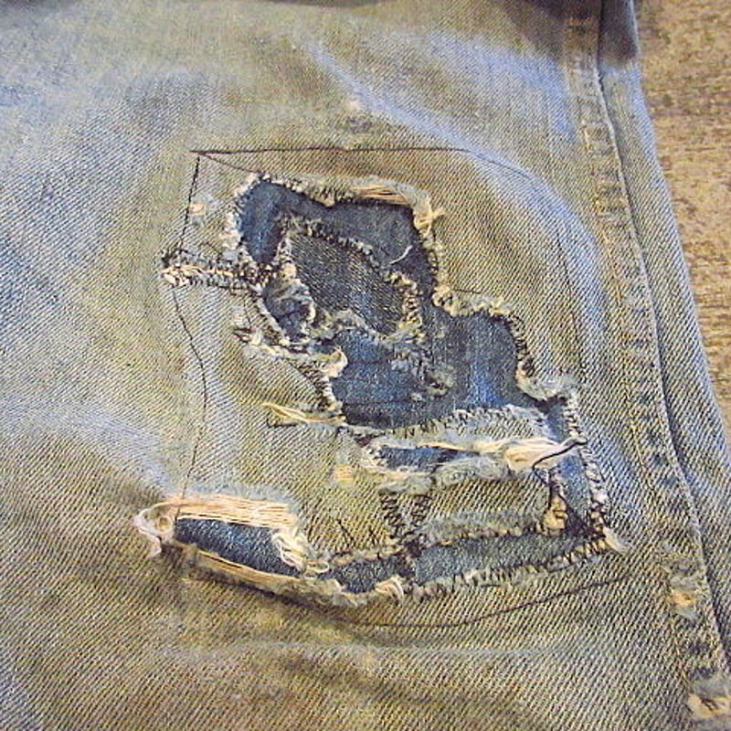 ビンテージ-70's○Leeサスペンダーボタン付きデニムペインターパンツ