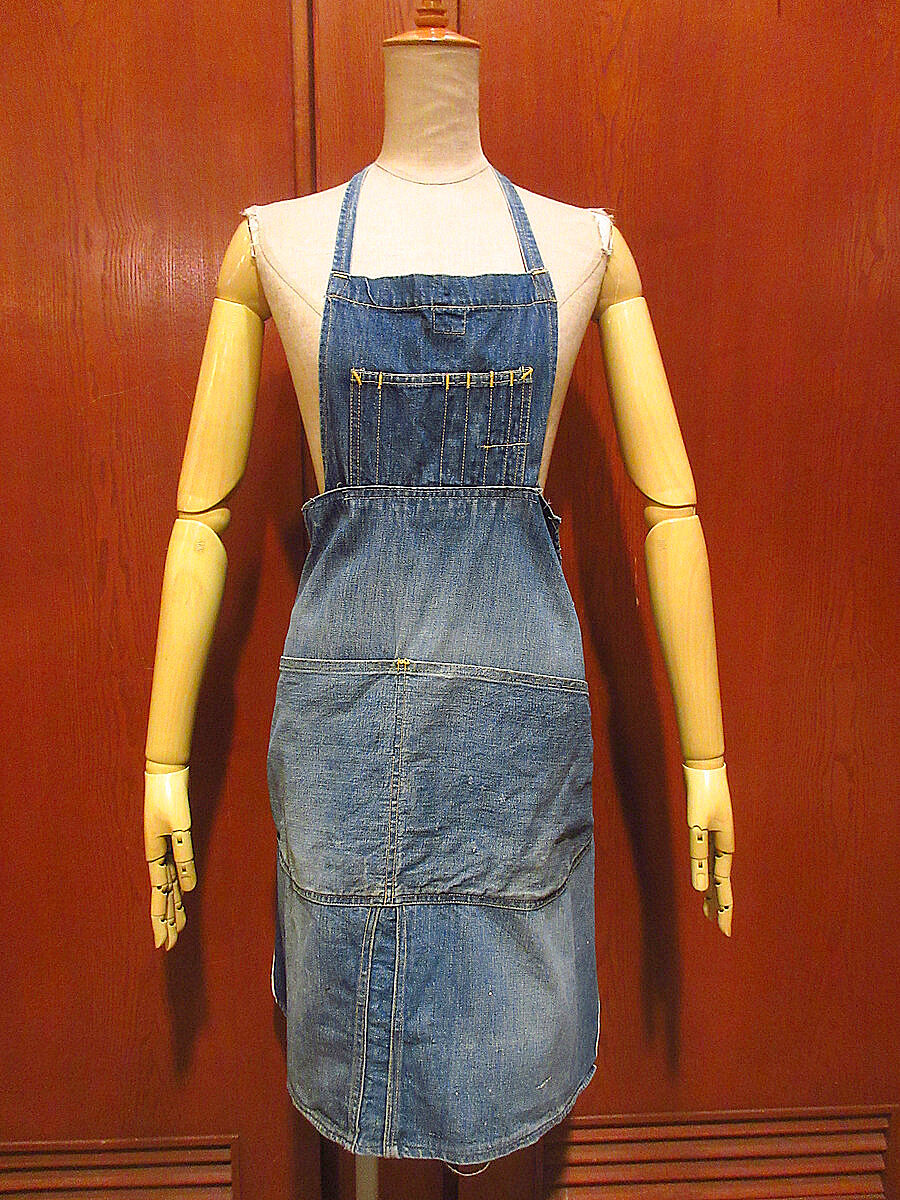 ビンテージ50's○BAYLY耳付きデニムワークエプロン○210607f1-apr USA