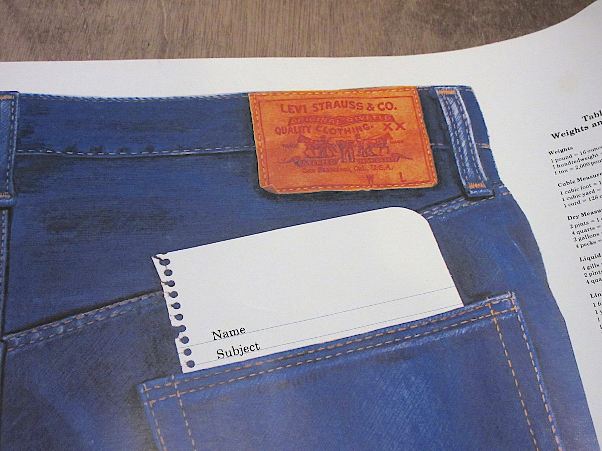ビンテージ70's○Levi's BIG E 501アドバタイジングポスターA○260225z