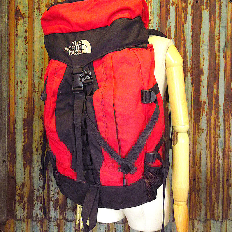 ビンテージ90's○THE NORTH FACEナイロンバックパック赤×黒size ビンテージ90's○THE NORTH FACEナイロンバックパック赤×黒size