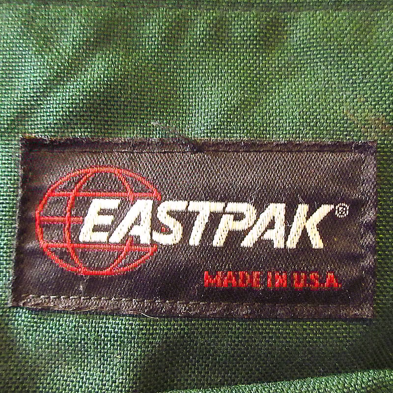 ビンテージ90's○EASTPAKボトムレザーナイロンバックパック緑