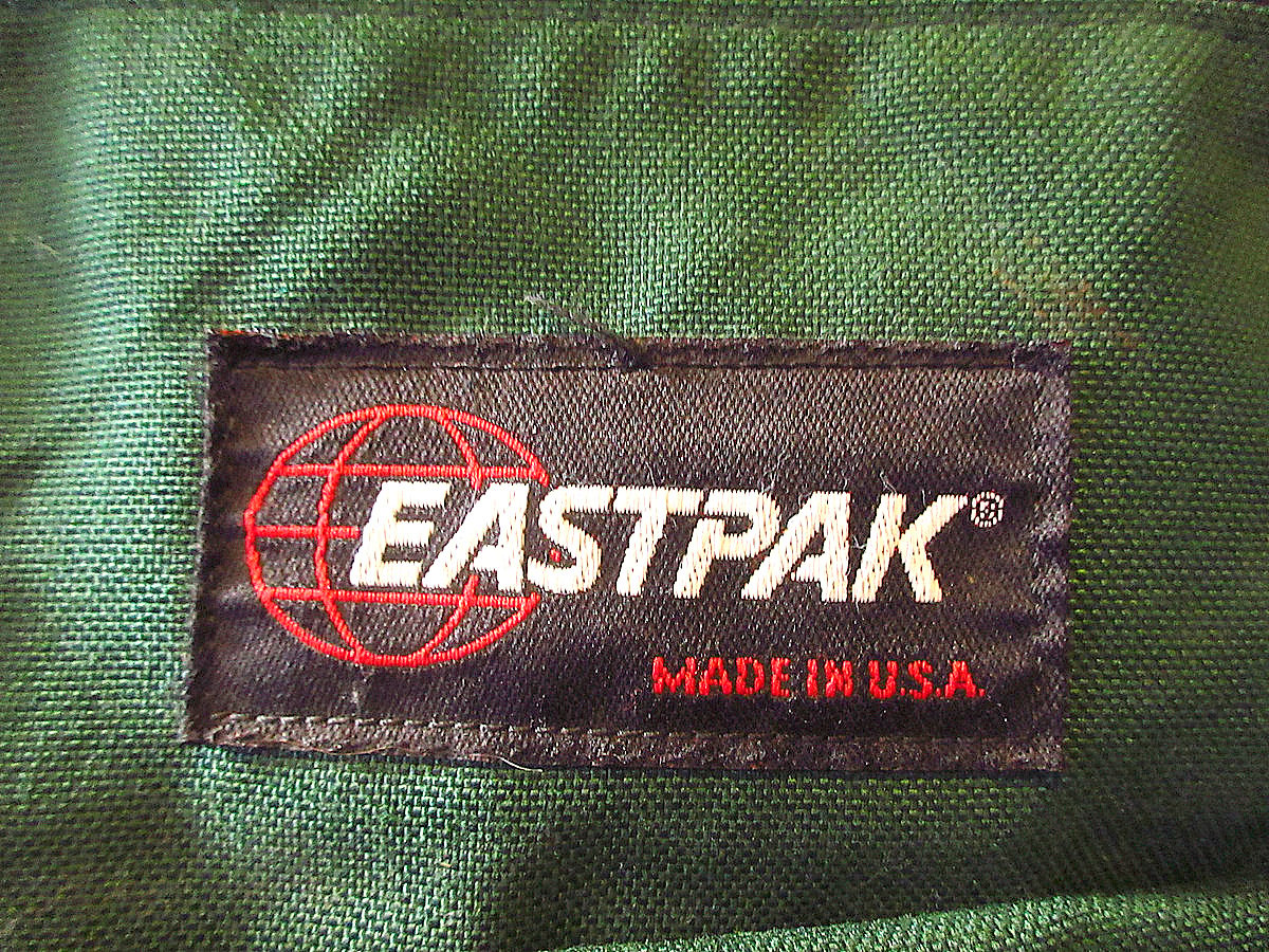 ビンテージ90's○EASTPAKボトムレザーナイロンバックパック緑