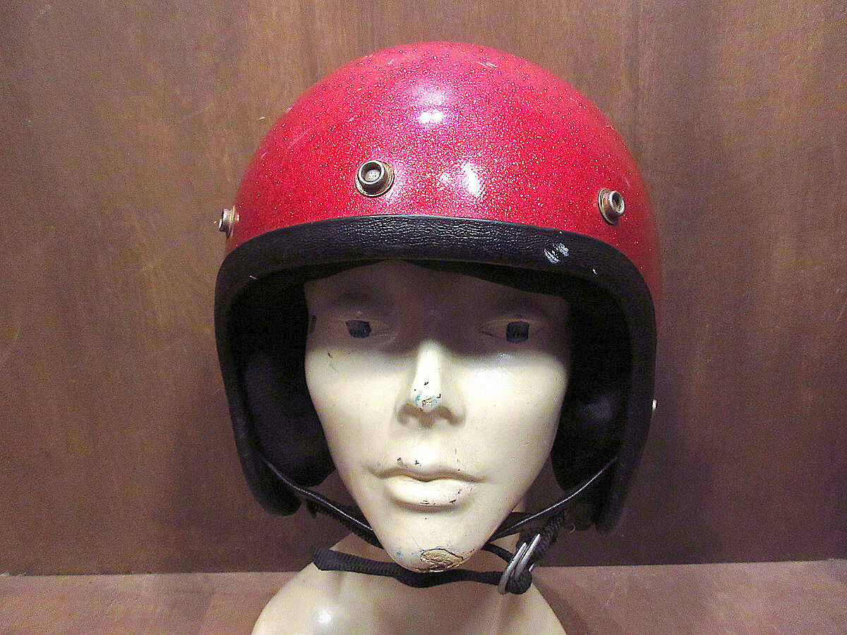 0*5様 70’sビンテージ セーフテックSAFETECH製ジェットヘル（BEL ビンテージ70's○SAFETECH PROジェットヘルメットメタリックレッド