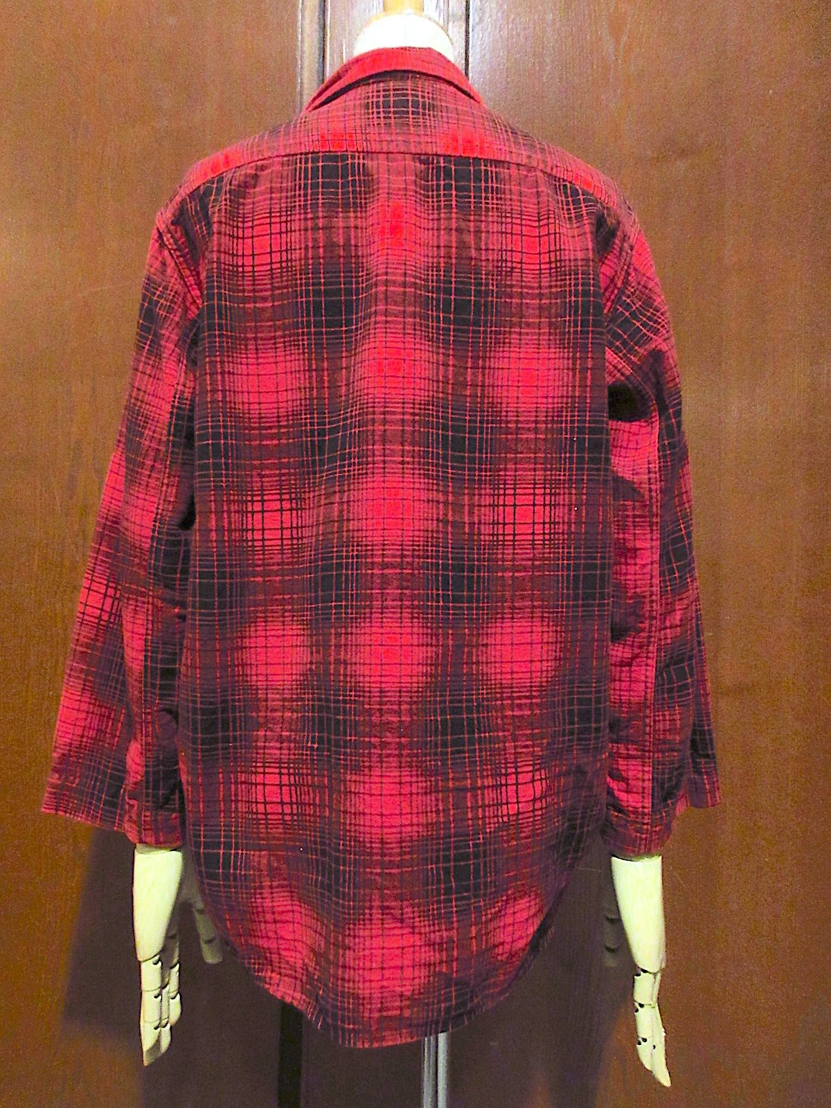 ビンテージ50's○PENNEY'Sオンブレチェックコットンプリントネルシャツ