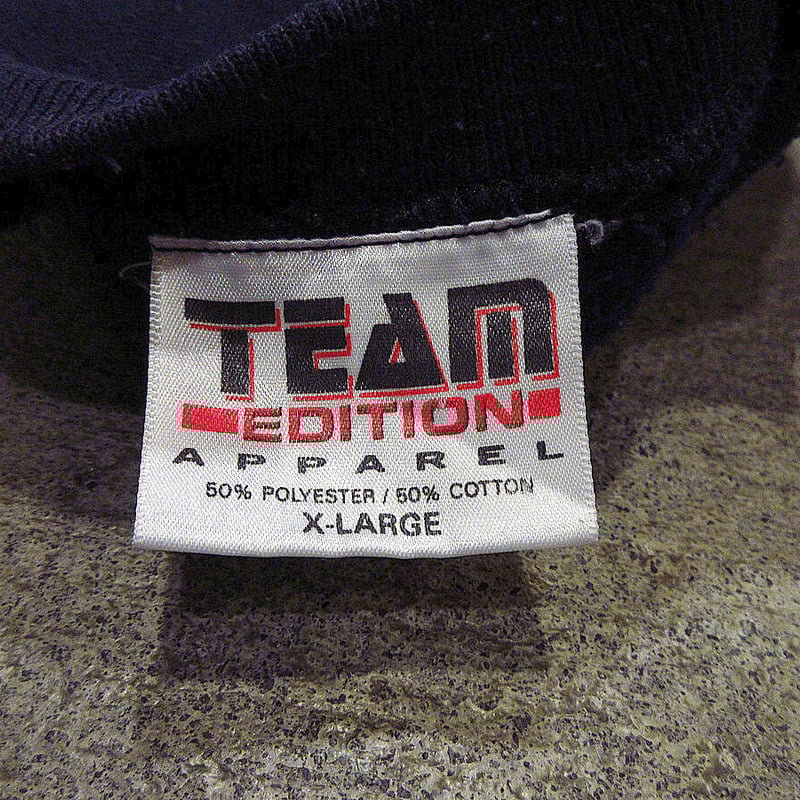 ビンテージ90's○MICHIGAN WOLVERINES裏起毛前Vプリントスウェット紺siz