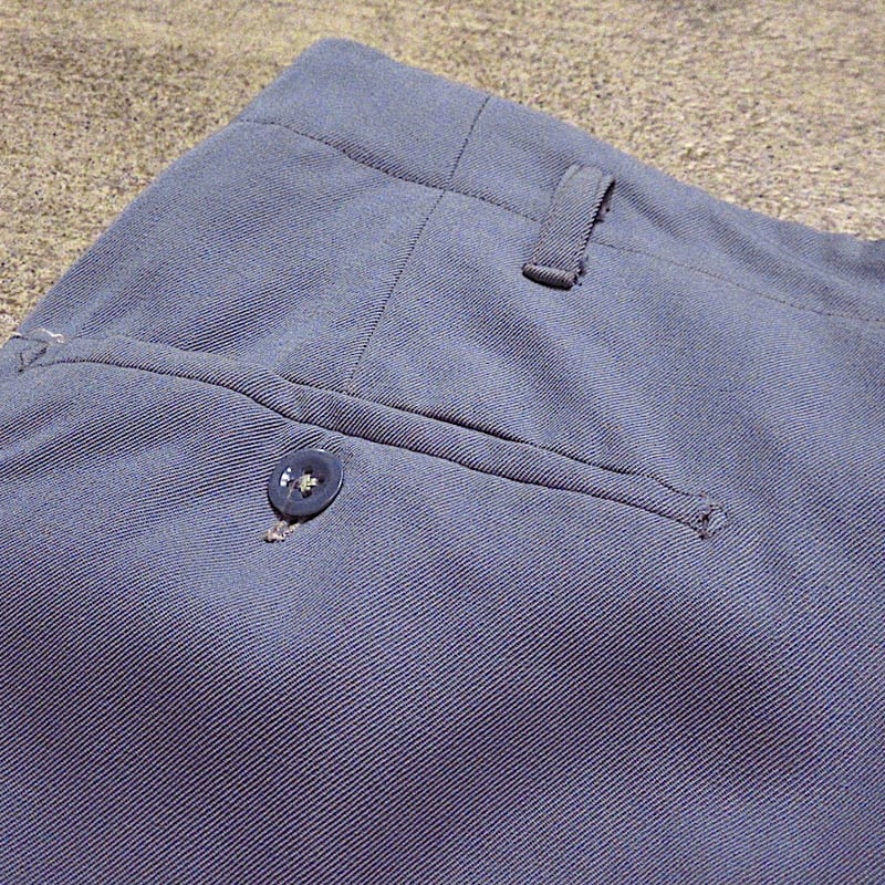 ビンテージ40's50's○ツータックウールギャバジンスラックスサックス