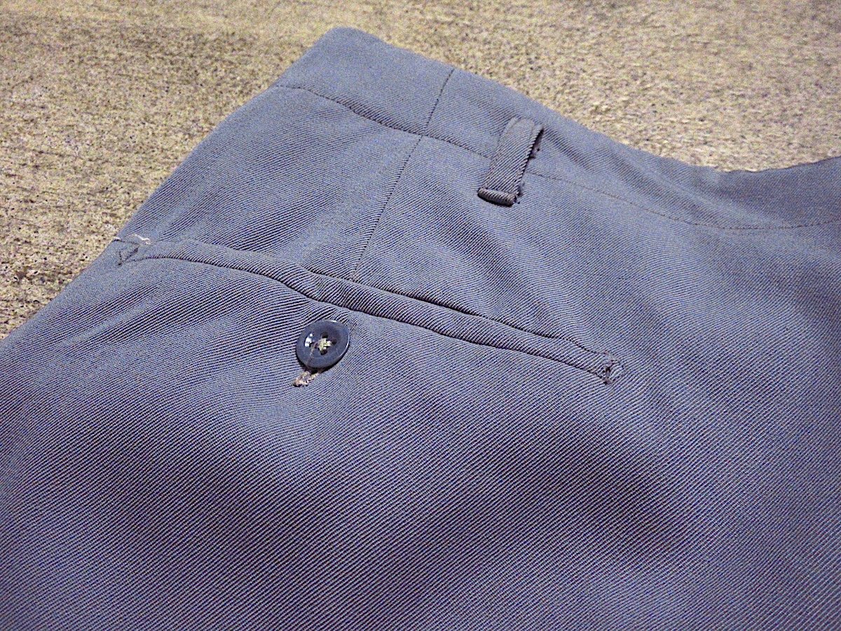 ビンテージ40's50's○ツータックウールギャバジンスラックスサックス