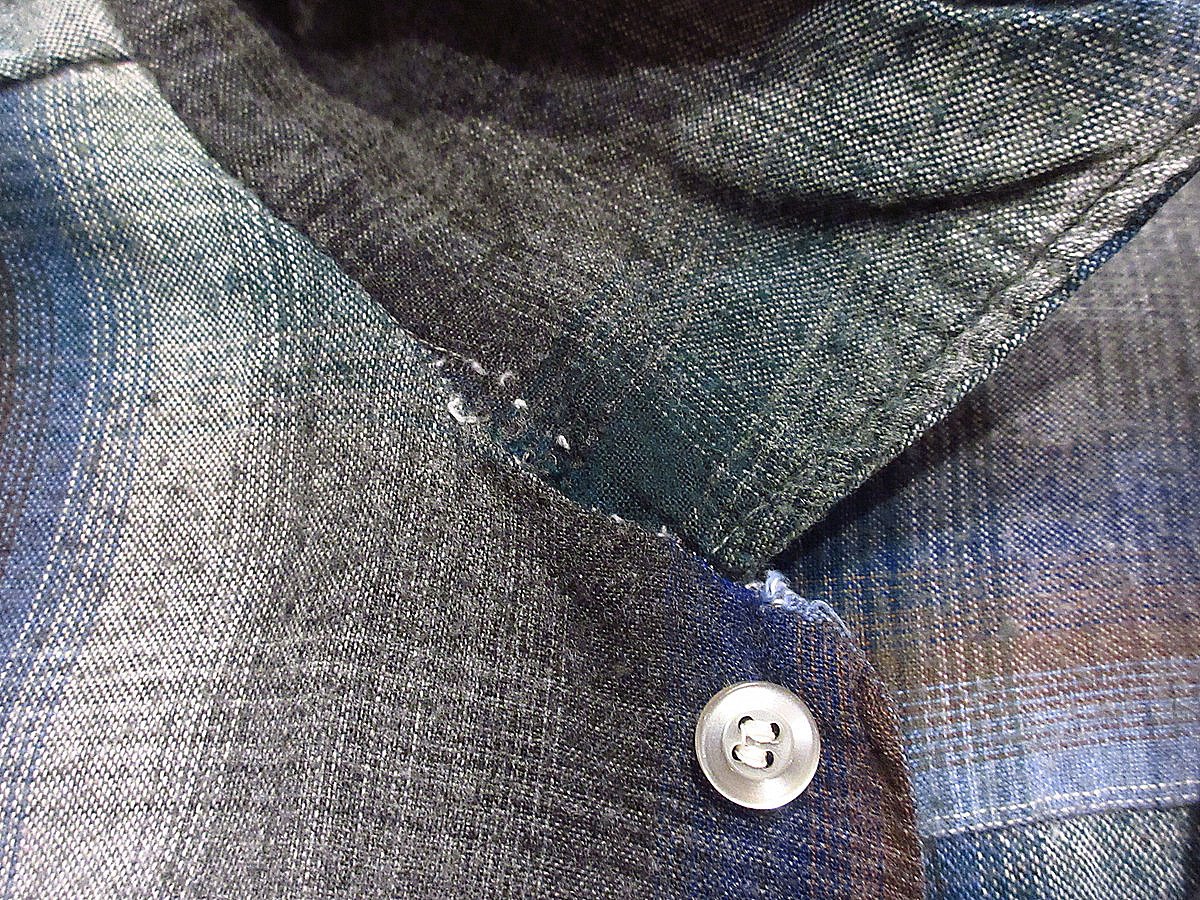 ビンテージ60's○TOWNCRAFT Penneysシャドーチェックレーヨンシャツ