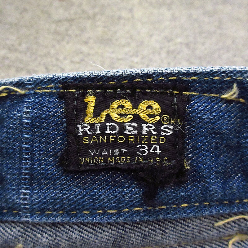 LEE 70年代 101Z-200Z 移行期 サイド黒タグ 実寸W34×L29 LEE 70年代 101Z-200Z 移行期 サイド黒タグ 実寸W34×L29