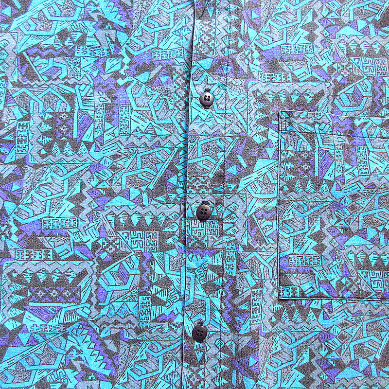 ビンテージ80's90's○Boly OBJECTS七分袖コットン総柄シャツsize 3X T
