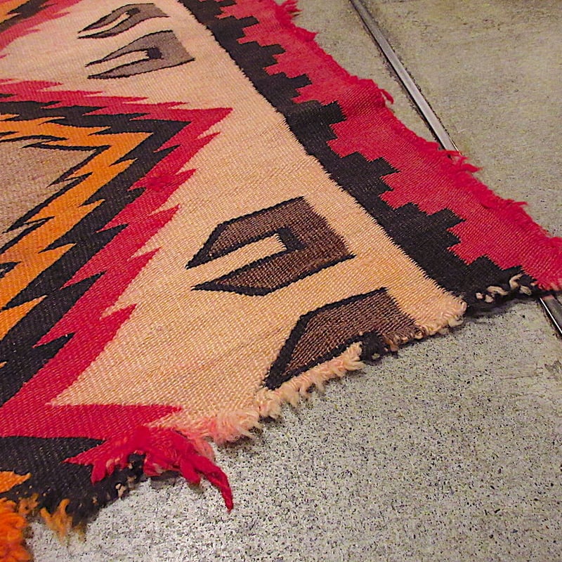 ビンテージ~40's○ナバホラグsize 84cm×91cm○210823r8-rug