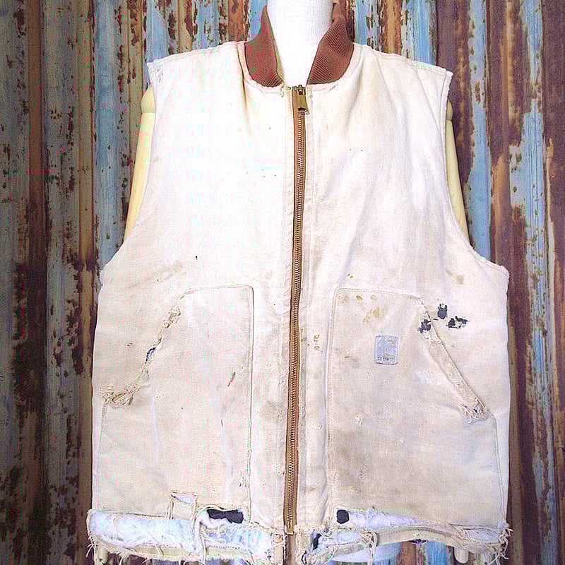 ビンテージ90's00's○Carharttダック中綿ベストカーキ○250404k5 ビンテージ90's00's○Carharttダック中綿ベストカーキ○250404k5