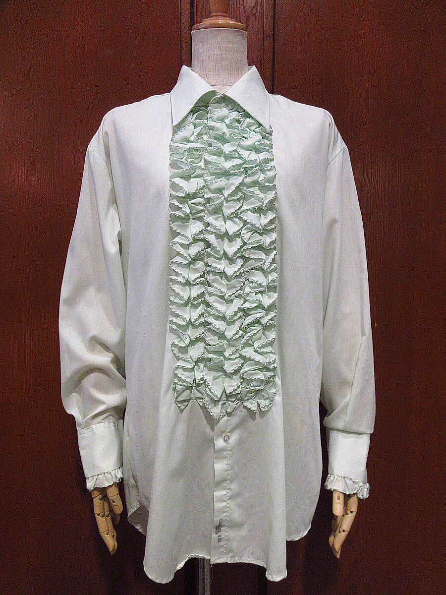 ビンテージ70's○after Sixフリルドレスシャツsize L2○220831i4-m-