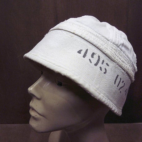 ビンテージ40’s●U.S.NAVYステンシル入りセーラーハット●220402s2-m-ht-ot 1940sミリタリー米軍実物USN海軍帽子