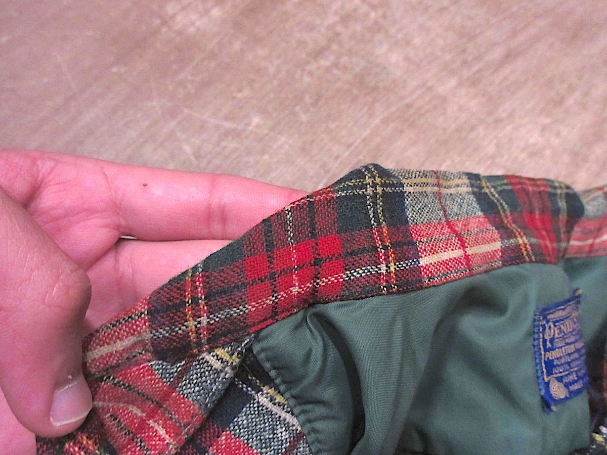 ビンテージ70's○PENDLETONチェックウールボートシャツsize L○260311z1
