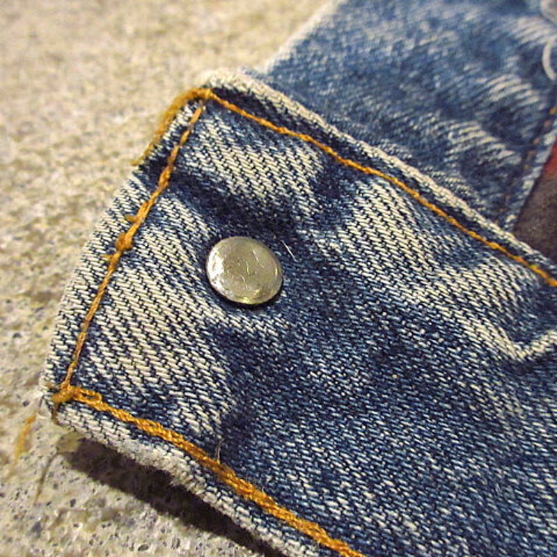 ビンテージ80's○Levi's 70417裏地チェックデニムジャケットsize M