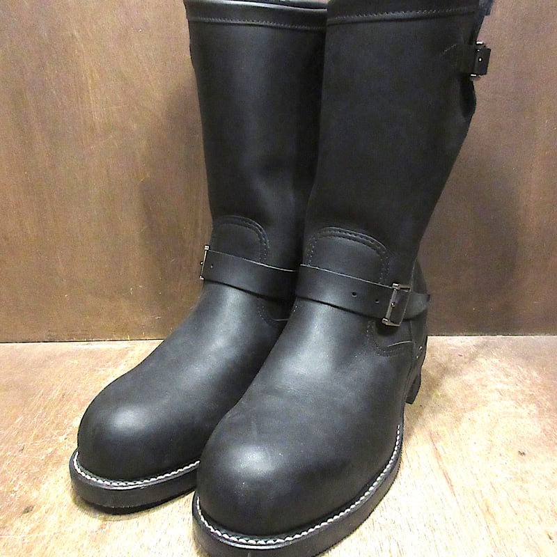 ビンテージ90's○DEADSTOCK CHIPPEWAスチールトゥエンジニアブーツ黒