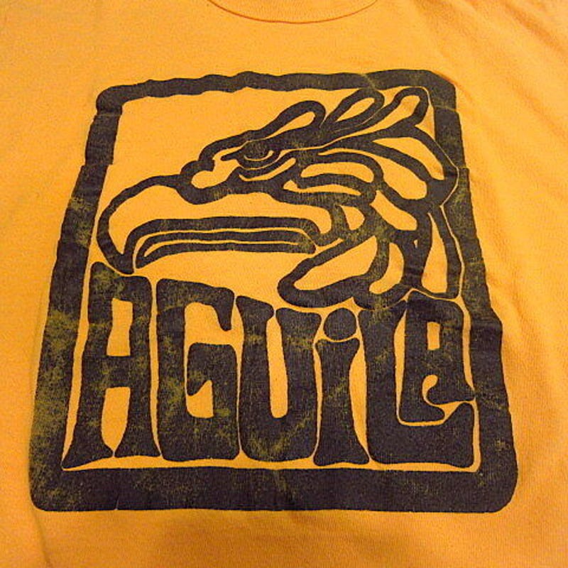 ビンテージ70's○RUSSELL 金タグ プリントTシャツ黄 Size M○odst 197
