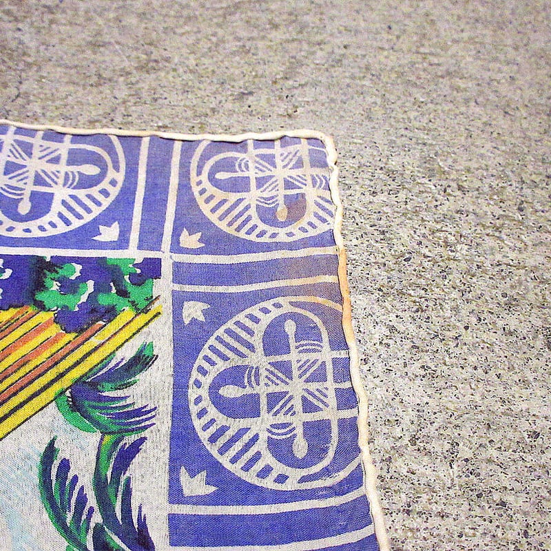 ビンテージ50's○HAWAIIスーベニアスカーフ○230102k2-scf 1950sハワイ