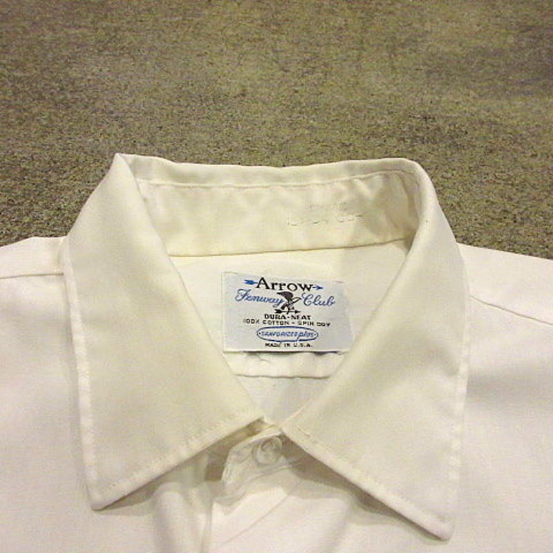 ビンテージ70's○Arrowコットンドレスシャツ白size 15 1/2-34○200627
