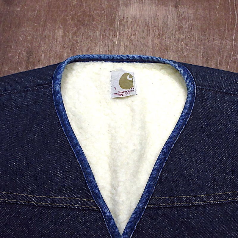 ビンテージ70's○Carhartt裏地ボアデニムベストsize s○231027p4 ビンテージ70's○Carhartt裏地ボアデニムベストsize s○231027p4
