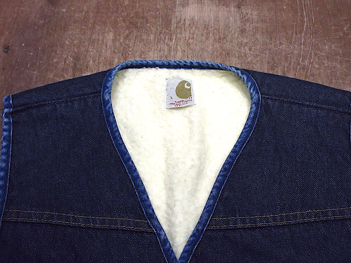 ビンテージ70's○Carhartt裏地ボアデニムベストsize s○231027p4 ビンテージ70's○Carhartt裏地ボアデニムベストsize s○231027p4