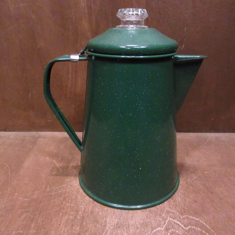 ビンテージ○ホーローパーコレーター緑○220727s7-otdeqpアウトドア