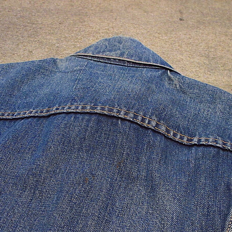 ビンテージ60's○Levi's 557デニムカットオフデニムベストカスタムBIG