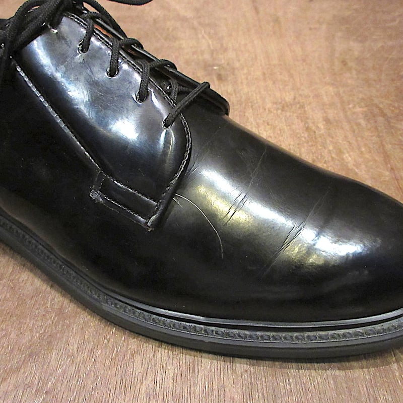 ビンテージ○DEADSTOCK BATESプレーントゥシューズ黒size 8 1/2○2510