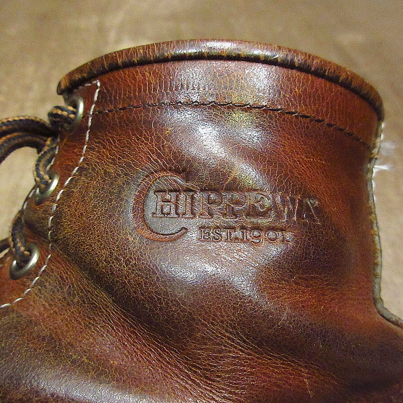 ビンテージ80's○CHIPPEWAプレーントゥワークブーツ茶size 9.5D ビンテージ80's○CHIPPEWAプレーントゥワークブーツ茶size 9.5D