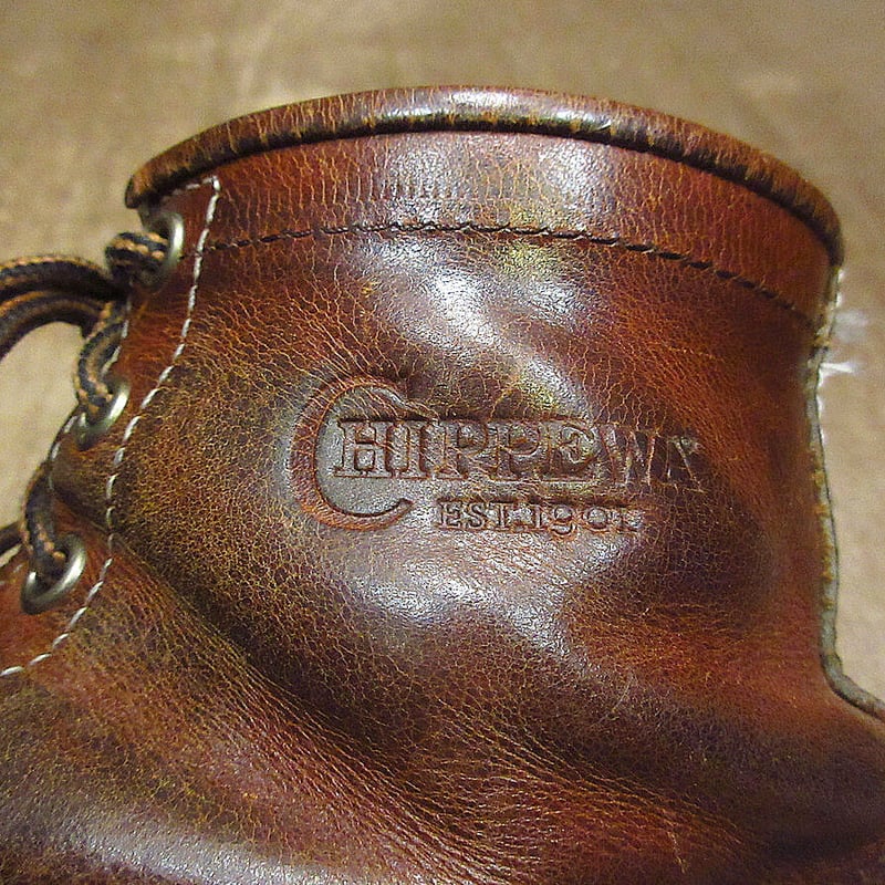 ビンテージ80's○CHIPPEWAプレーントゥワークブーツ茶size 9.5D○230322...