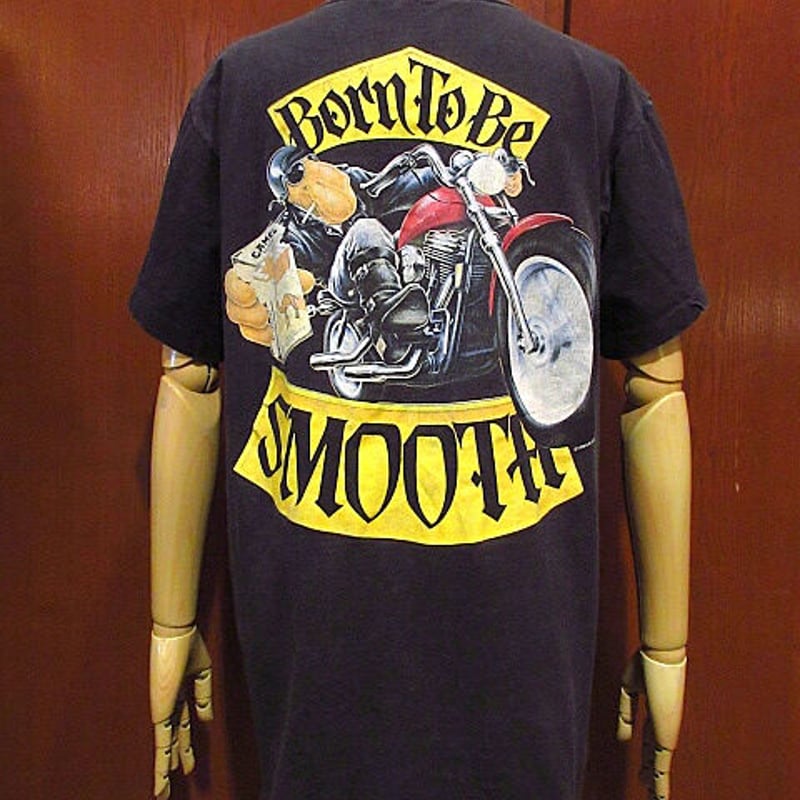 ビンテージ90's○CAMELモーターサイクルプリントポケットTシャツ