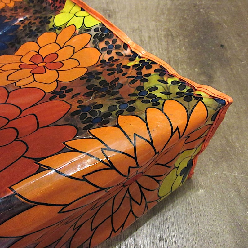 ビンテージ70's○レトロフラワービーチバッグ○250822z6-bag-ot花柄