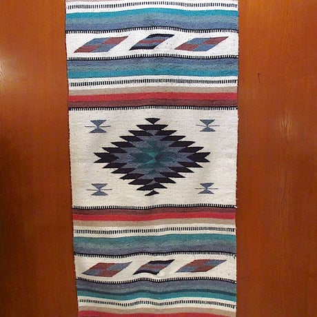 ビンテージ　メキシコ　アートラグ Vintage Mexican Rug #D (B744) - 2000toys Antique Mall