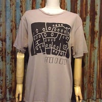 ビンテージ70's○RUSSELL 金タグ プリントTシャツ黄 Size M○odst 197