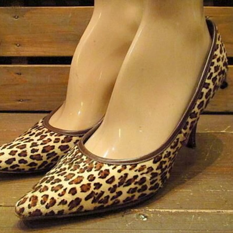 ビンテージ50's60's○Frank More レオパードハラコハイヒール Size 7M○