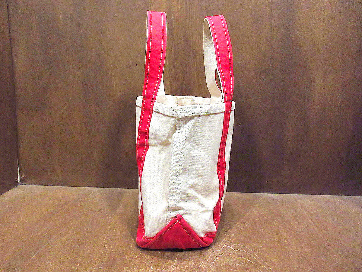 人気の雑貨がズラリ! L.L.Bean○キャンバストートバッグ白×赤size S○230227k4-bag-tt トートバッグ