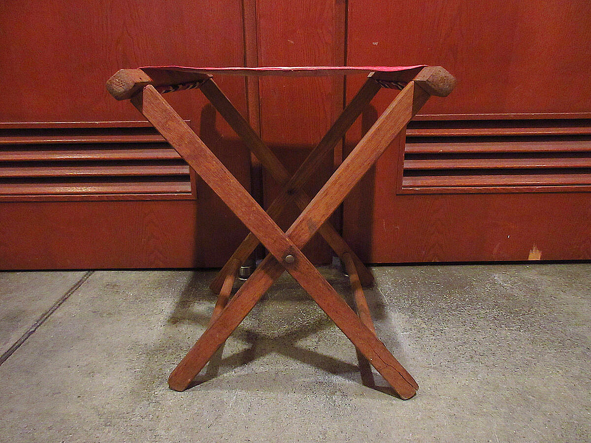 ビンテージ~70's○ストライプアウトドアフォールディングチェア