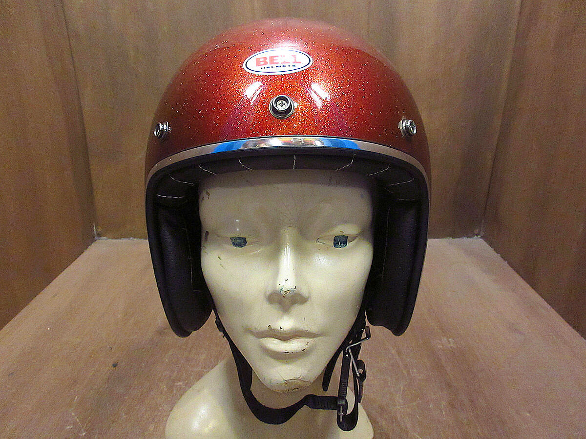 ビンテージ○BELL CUSTOM 500ジェットヘルメット赤size M○220726i3-