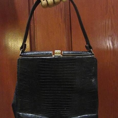 ビンテージ50's●リザードスキンハンドバッグ●odst 1950sレディース鞄トカゲエキゾチックレザー