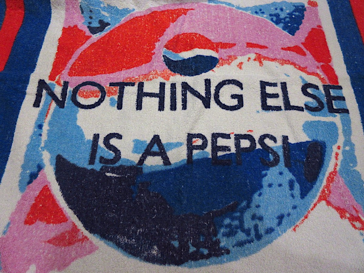 ビンテージ80's90's○NOTHING ELSE IS A PEPSIプリントビーチタオル