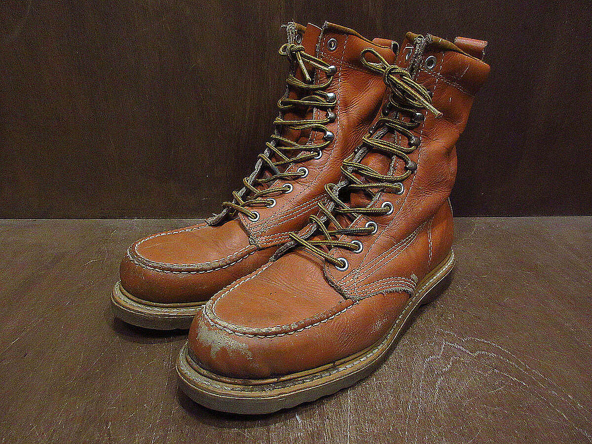 60s ビンテージ HH BROWN SHOE 忙し 編み上げ ワーク ブーツ 古着