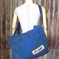 ビンテージ90●スカンジナビア航空ナイロンショルダーバッグ紺●250607k6-bag-shd SAS航空会社