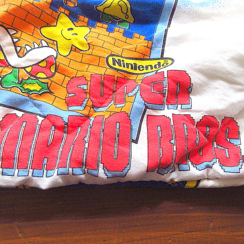 ビンテージ80's○Nintendo SUPER MARIO BROSプリントピローケース○2