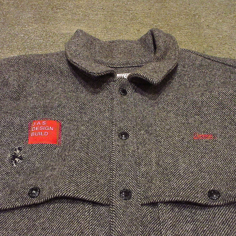FILSON JAS DESIGN BUILDワッペン付きウールケープコートグレーsize M